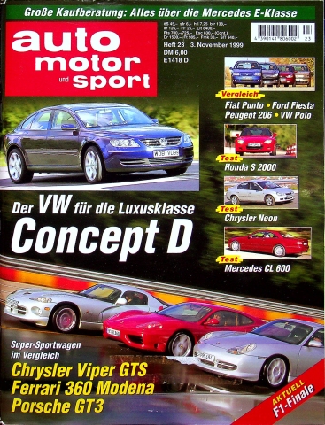 Deckblatt Auto Motor und Sport (23/1999)